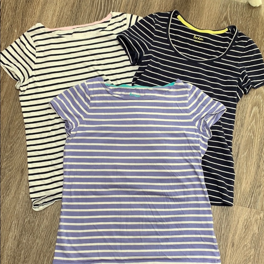 Boden US6 set of 3 stripes tees